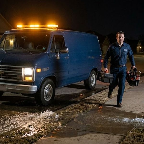 plumber arriving at emergency