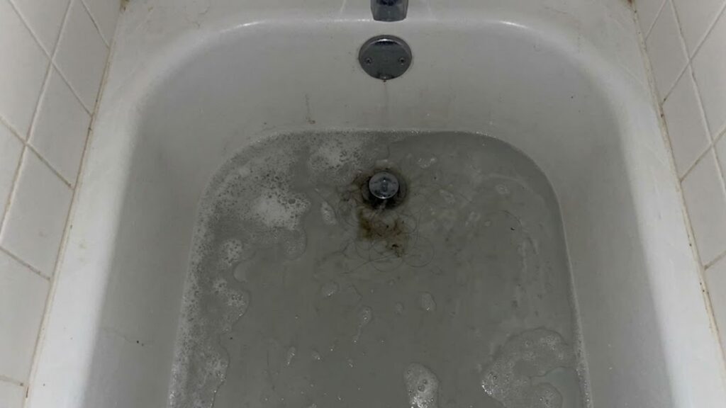 tub with standing water